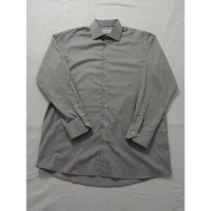 Eton Contemporary Fit Mens Dress Shirt  16 Striped Cotton Button UpLong Sleeve